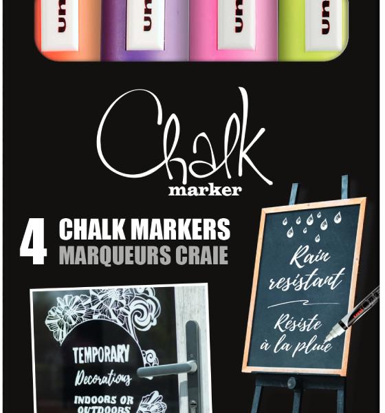 UNI-BALL Chalk Marker 1.8-2.5mm PWE-5M4PAS16 Rundspitze 4 Stück