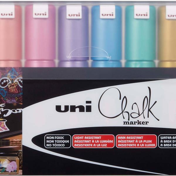 UNI-BALL Chalk Marker 8mm PWE-8K METALLIC 8C 8 Stück ass.