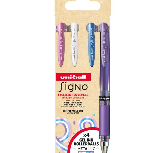 UNI-BALL Gelroller Signo Broad 1mm UM-153 4PNO2 4 Farben