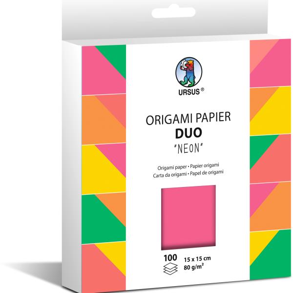 URSUS Faltblätter Duo 15x15cm 22895599F neon 100 Blatt