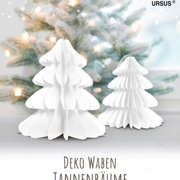 URSUS Deko Waben 14.5x20cm 24290001F Tannenbäume weiss