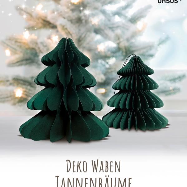 URSUS Deko Waben 14.5x20cm 24290002F Tannenbäume grün