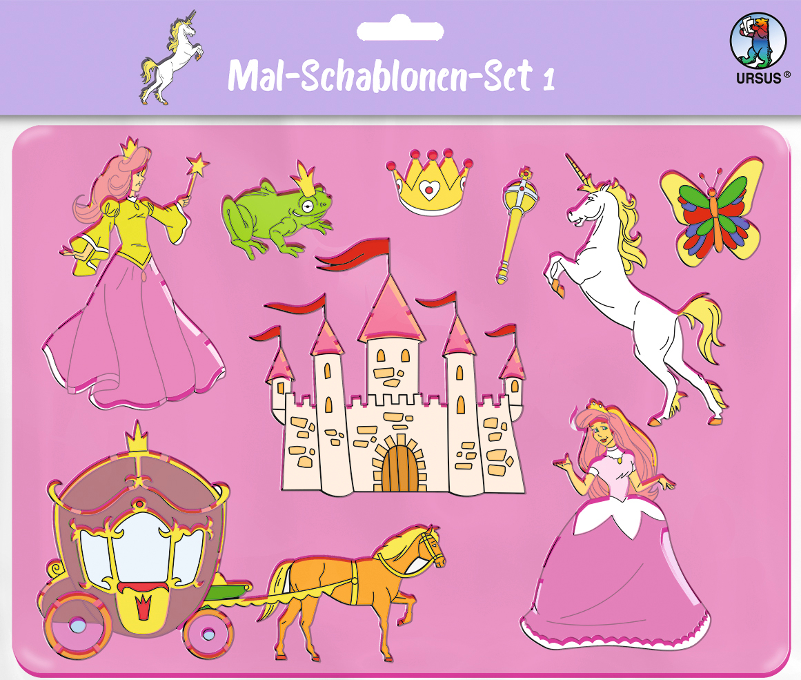 Druck URSUS Schablonen Set 1 Princess 44100001 26.8x18.9x0.2cm 6 Stück – Hochwertig & günstig bei ShopDeca
