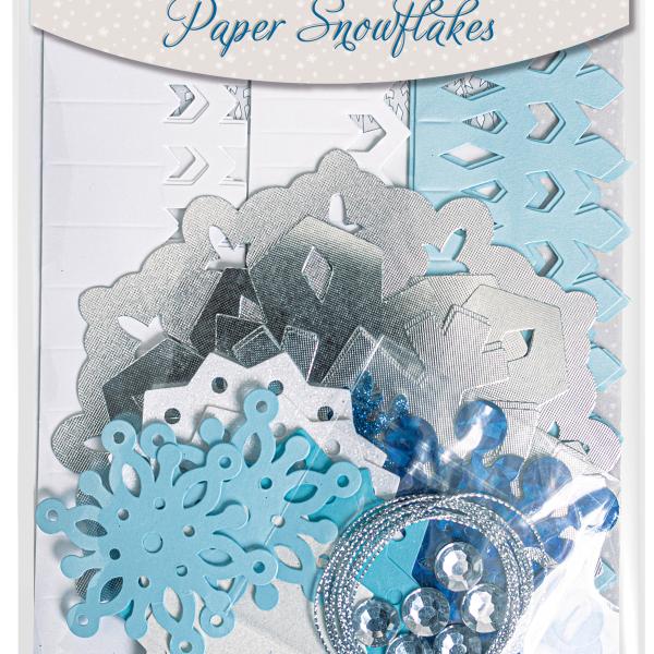 URSUS Papier Schneeflocken 56680001 blau,weiss,silber 6 Stück