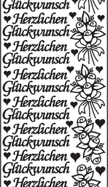 URSUS Kreativ Sticker 59110008 Herzlichen Glückwunsch silber