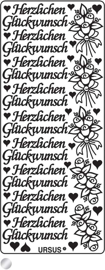 URSUS-59110008-4008525646471 URSUS Kreativ Sticker 59110008 Herzlichen Glückwunsch silber – Hochwertig & günstig bei ShopDeca
