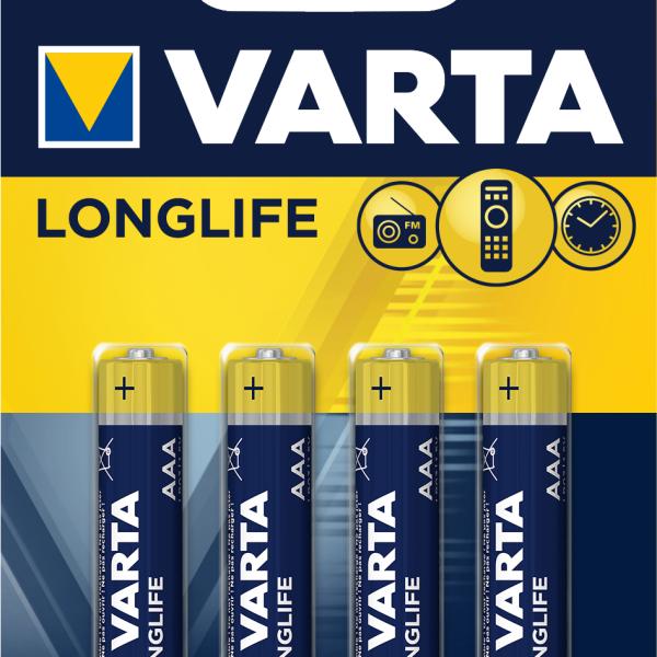VARTA Batterie 4103101414 Longlife, AAA/LR03, 4 Stück