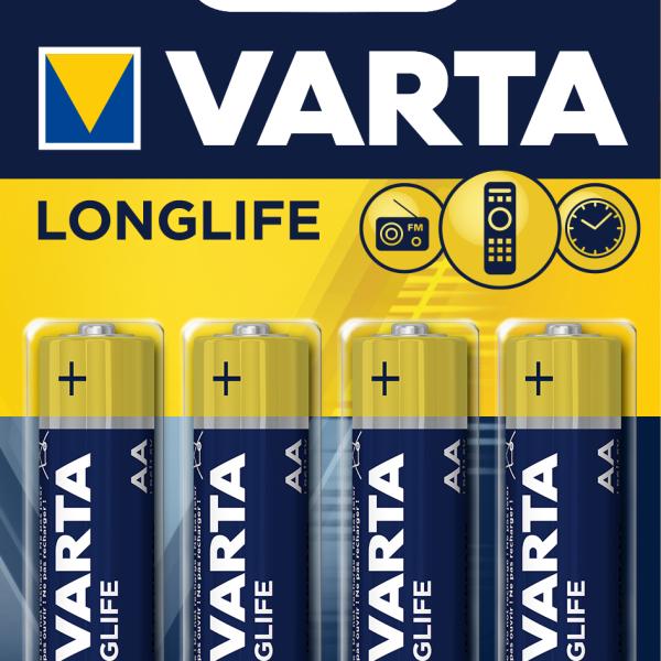 VARTA Batterie 4106101414 Longlife, AA/LR06, 4 Stück