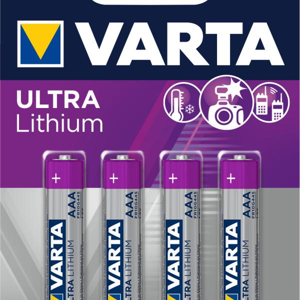 VARTA Lithium 6103301404 AAA/LR03, 4 Stück