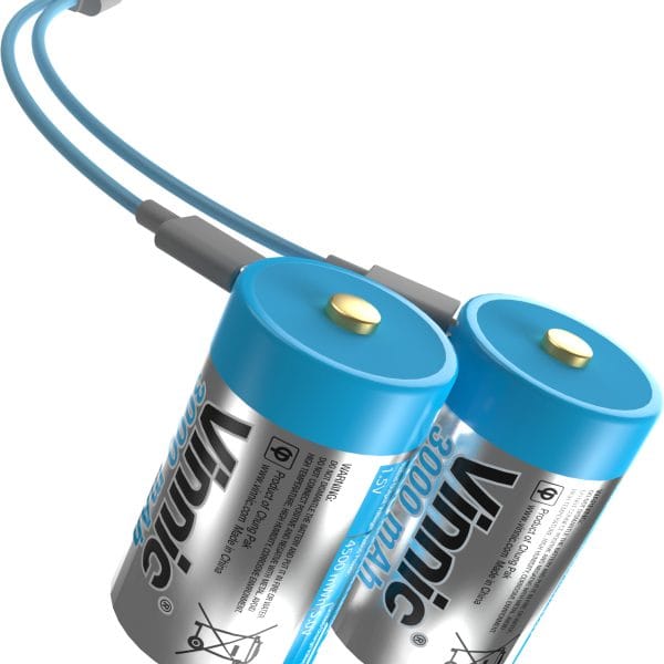 VINNIC USB Rech. Batt. C Type-C VPRB-UCC-2PC 3000mAh,Case,2pcs.