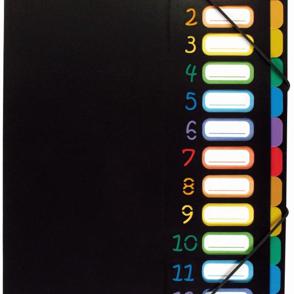 VIQUEL Pultmappe A4 118967 A4 1-12 schwarz/bunt