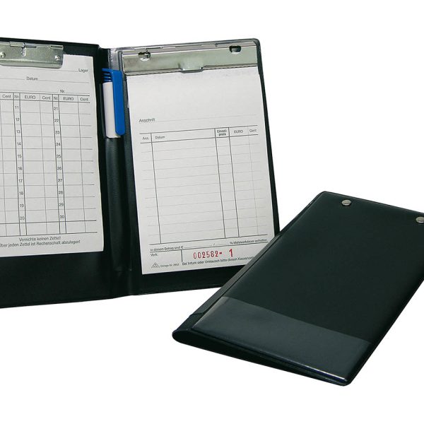 WEDO Kassablock-Hülle 57101 schwarz 2 Klammern