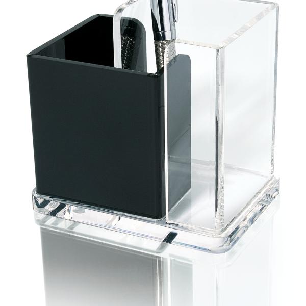 WEDO Stifteköcher EXKLUSIV 606001 12x8.5x10cm Acryl schw./tran.