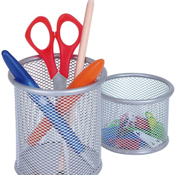 WEDO Stifteköcher OFFICE 65454 2er-Set Metall silber