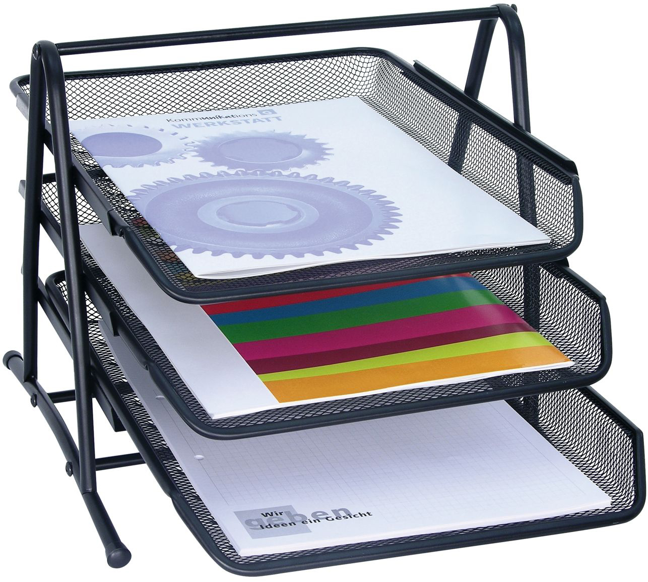 WEDO-65801-4003801792811 WEDO Briefablage OFFICE Metall 65801 3 Fächer 35x27x30cm schwarz – Hochwertig & günstig bei ShopDeca