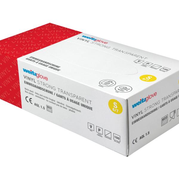 WEITA Einweghandschuhe Vinyl S 270301 Strong, transparent 100 Stück