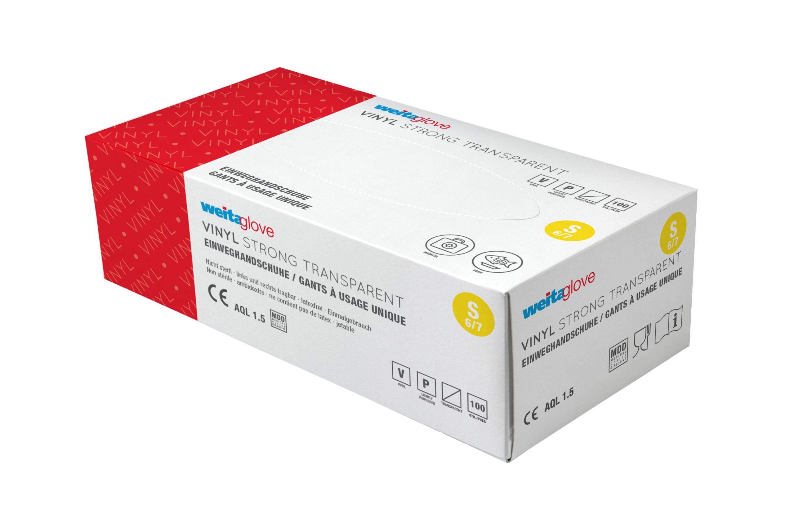 WEITA-270301-7610588270301 WEITA Einweghandschuhe Vinyl S 270301 Strong, transparent 100 Stück – Hochwertig & günstig bei ShopDeca