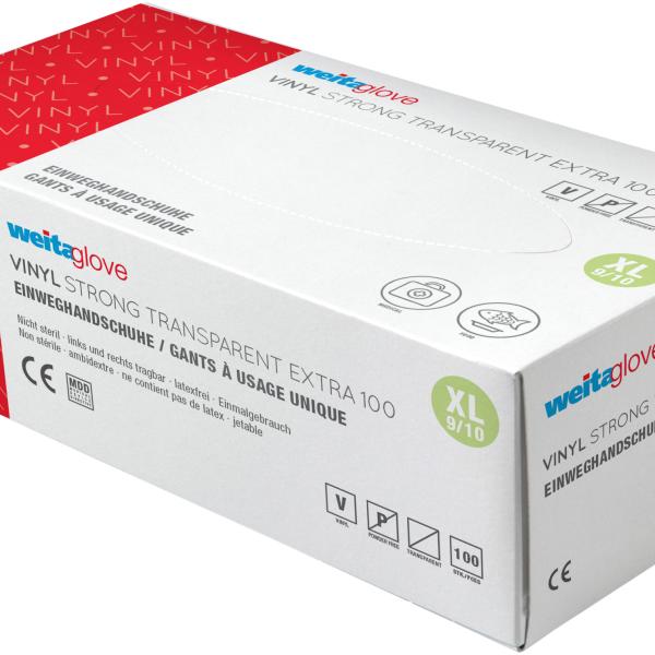 WEITA Einweghandschuhe Vinyl Gr. XL 344671 Strong, transparent 100 Stück