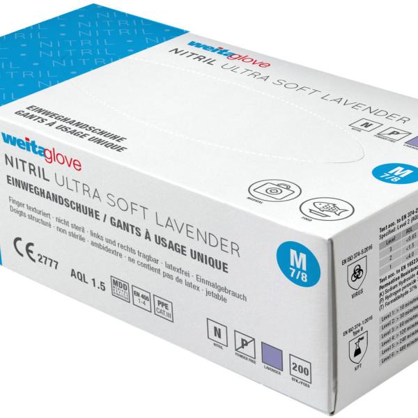 WEITA Einweghandschuhe Nitri Gr. M 836054 Ultra Soft Lavendel 200 Stück