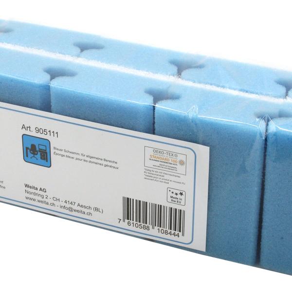 WEITACLEAN Padschwamm 95x70x43mm 5028020 blau, kratzfrei 10 Stück