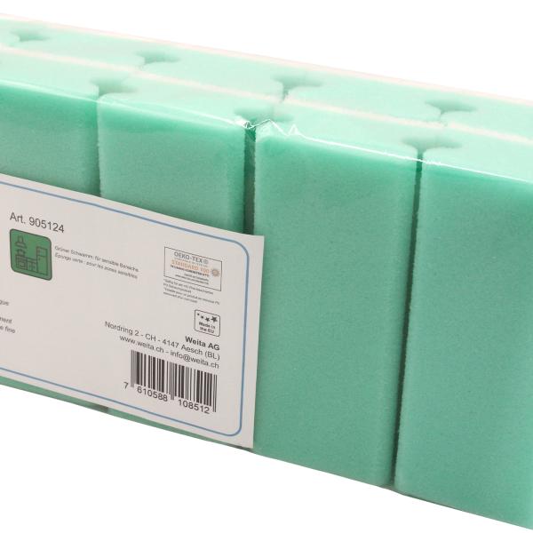 WEITACLEAN Padschwamm 150x70x43mm 5028026 grün, kratzfrei 10 Stück