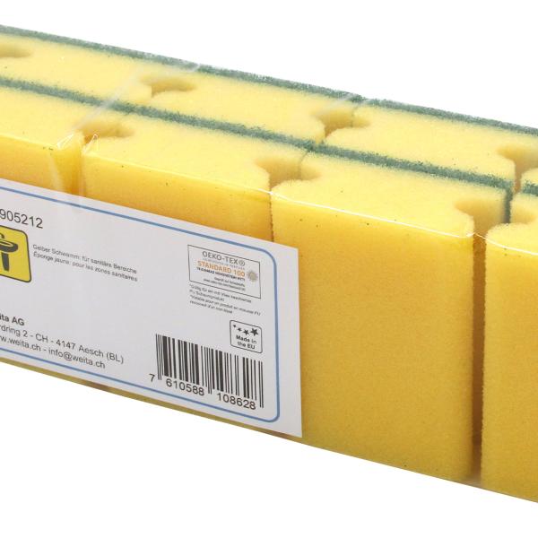 WEITACLEAN Padschwamm 95x70x43mm 5028030 gelb, kratzend 10 Stück