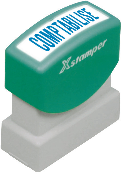 XSTAMPER-F129-B-4974052963155 XSTAMPER Stempel Comptabilisé F F129-B blau – Hochwertig & günstig bei ShopDeca