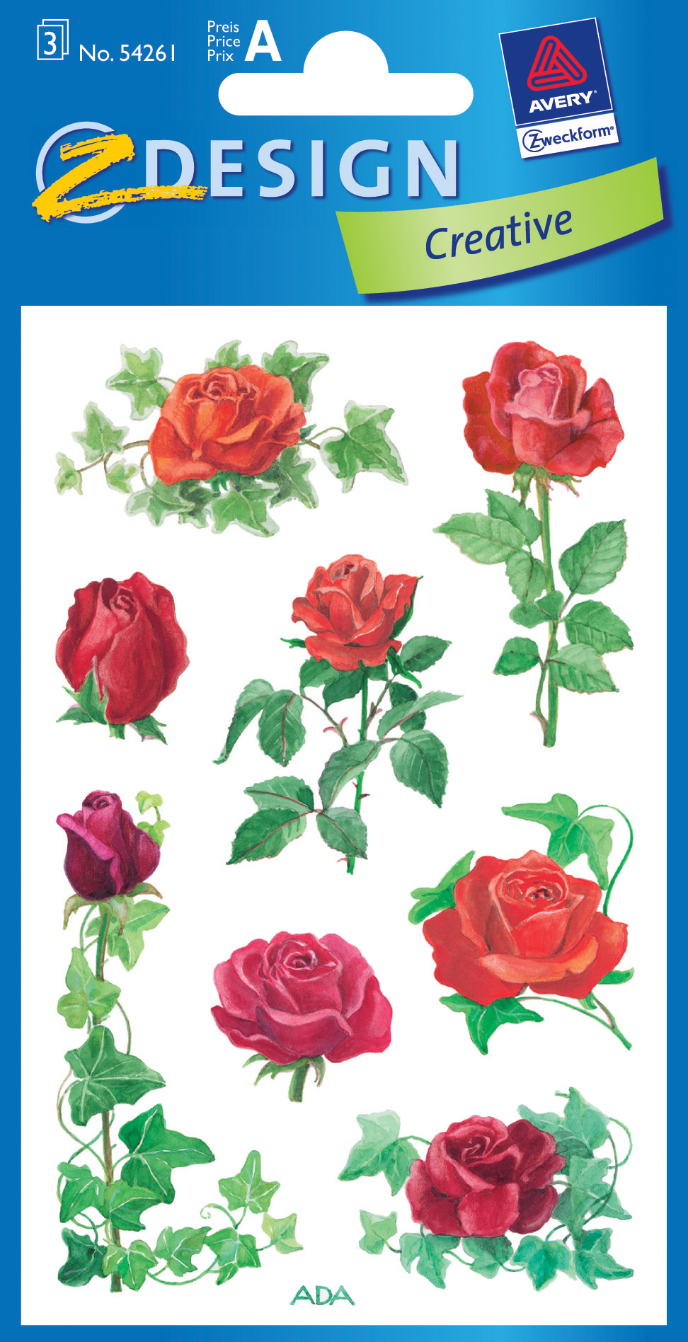 Z-DESIGN-54261-4004182542613 Z-DESIGN Sticker Creative 54261 Rosen 3 Stück – Hochwertig & günstig bei ShopDeca