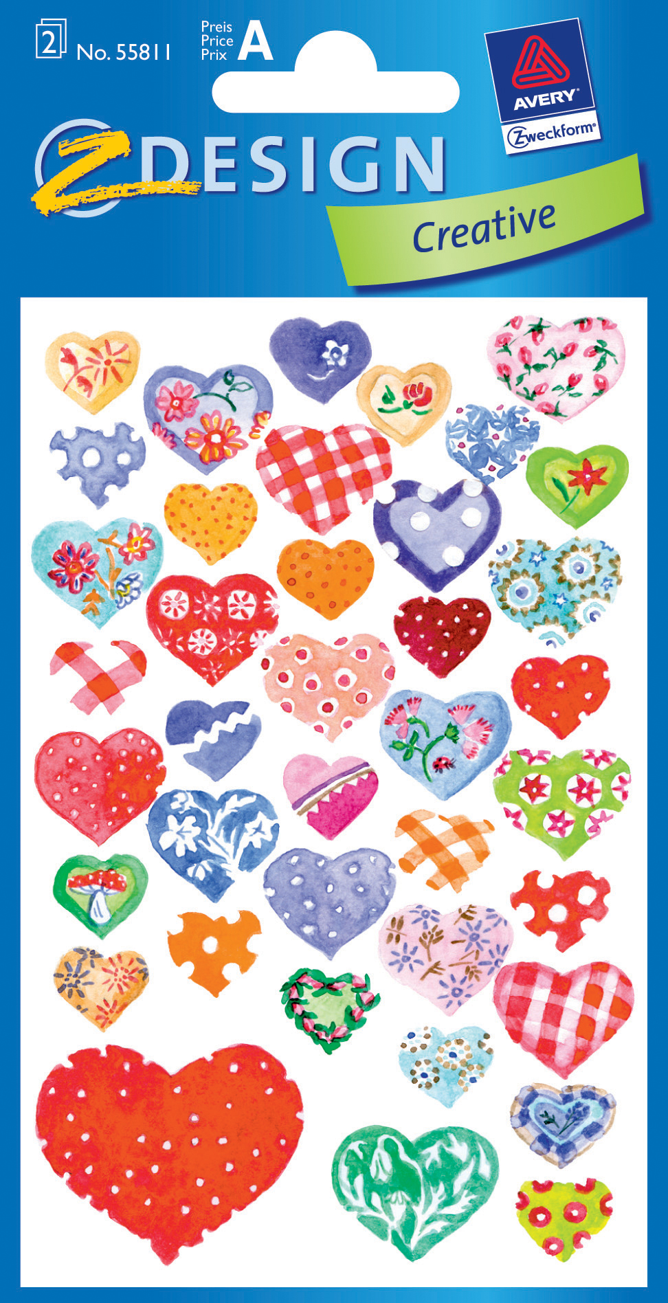 Z-DESIGN-55811-4004182558119 Z-DESIGN Sticker Creative 55811 Herze 2 Stück – Hochwertig & günstig bei ShopDeca