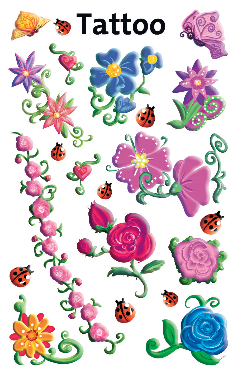 Z-DESIGN-56691-4004182566916 Z-DESIGN Sticker Tattoo 56691 Blumen 3 Stück – Hochwertig & günstig bei ShopDeca