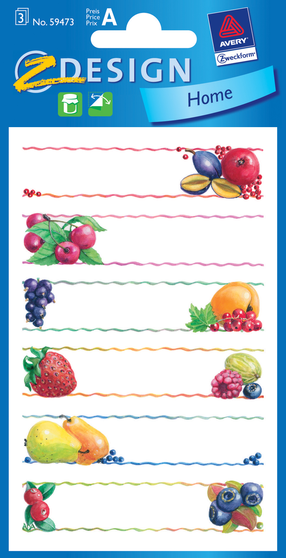 Z-DESIGN-59473-4004182594735 Z-DESIGN Sticker Home 59473 Früchte 3 Stück – Hochwertig & günstig bei ShopDeca