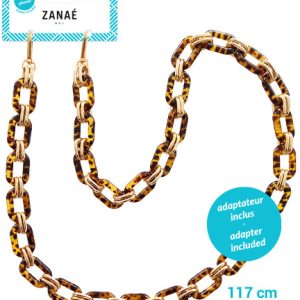 ZANAÉ Phone Wristlace Golden Stone 17448 Leopard & Gold animal print